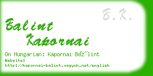 balint kapornai business card